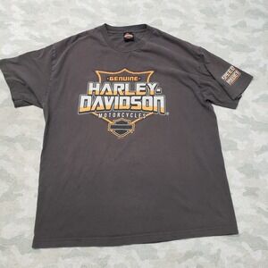 Harley Davidson Shirt Mens Brown Short Sleeve Motorcycle